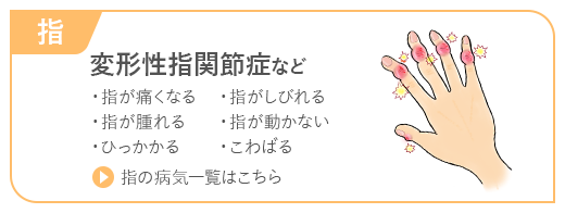 指が痛い・しびれる・腫れる・動かない 変形性指関節症